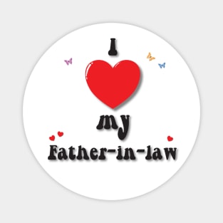 I love my father in law - heart doodle hand drawn design Magnet